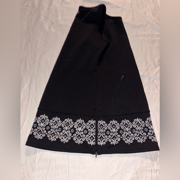 Athleta Black Dress with White Embroidery - Picture 6 of 8